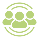 Community emblem on black background